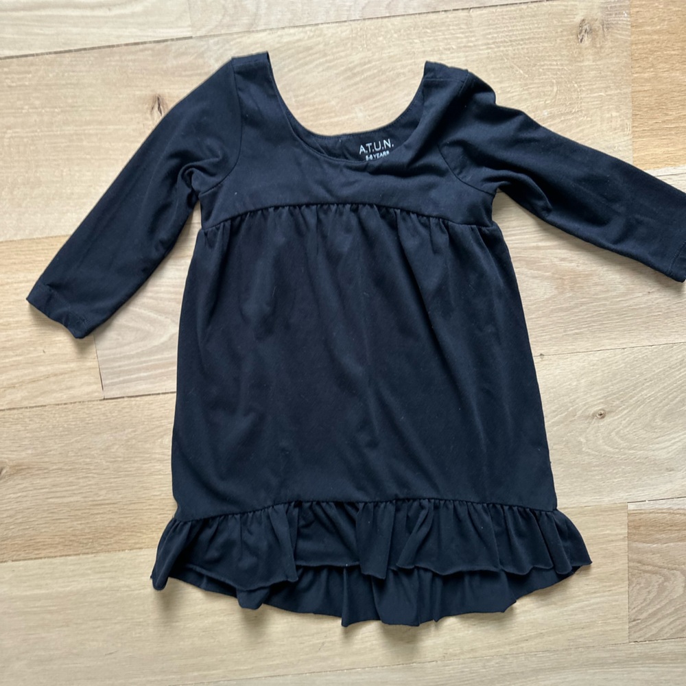 Black Bodysuit with Ruffled Neckline